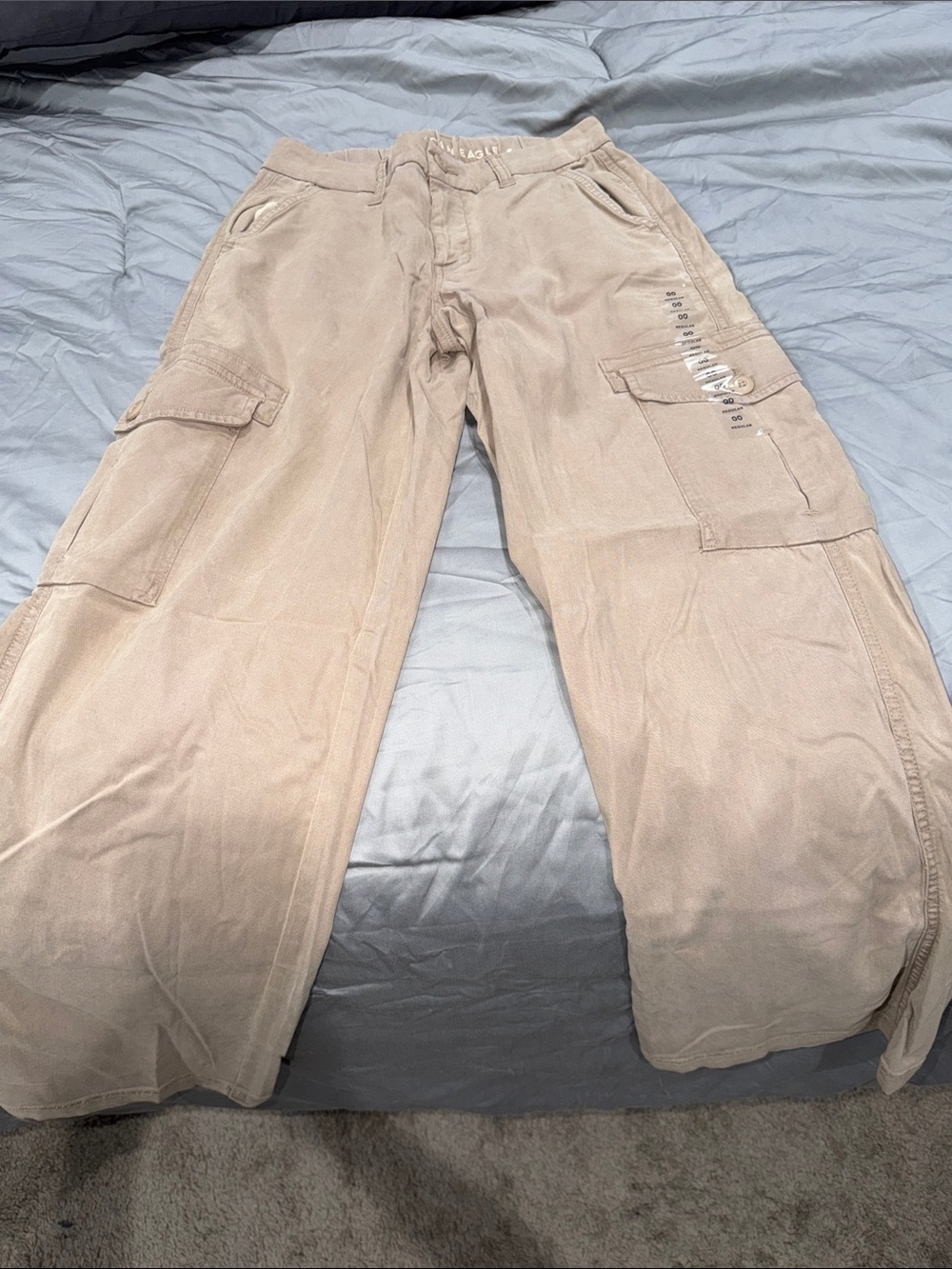 American Eagle Outfitters Tan Cargo Pants with Utility Pockets